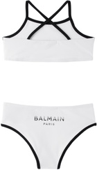 Balmain Kids White Printed Bikini