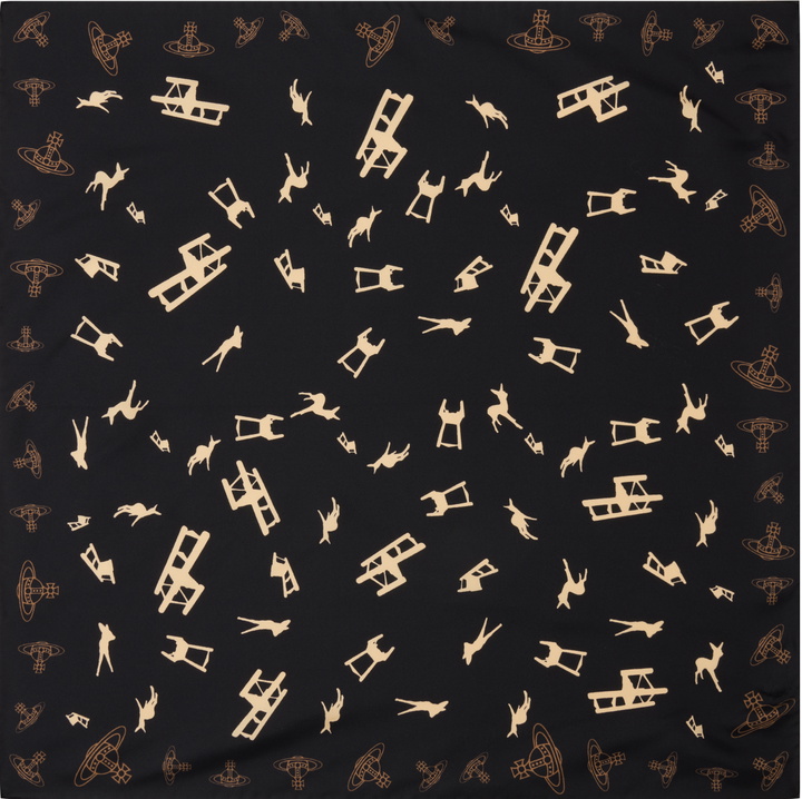 Photo: Vivienne Westwood Black Solid Deer Chair Square Scarf