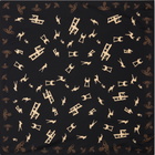Vivienne Westwood Black Solid Deer Chair Square Scarf