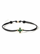 Luis Morais - Gold, Malachite and Cord bracelet