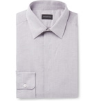 Ermenegildo Zegna - Light-Grey Slim-Fit Linen and Cotton-Blend Shirt - Gray
