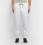 Brunello Cucinelli - Tapered Mélange Cotton-Blend Jersey Sweatpants - Gray