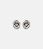 Kamyen 18kt white gold earrings with diamonds and enamel