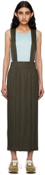 PLEATS PLEASE ISSEY MIYAKE Khaki Thicker Bottoms 2 Midi Skirt