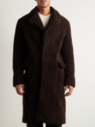 Gabriela Hearst - Leather-Trimmed Shearling Car Coat - Brown