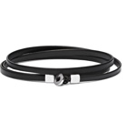 Miansai - Nexus Leather and Sterling Silver Wrap Bracelet - Black