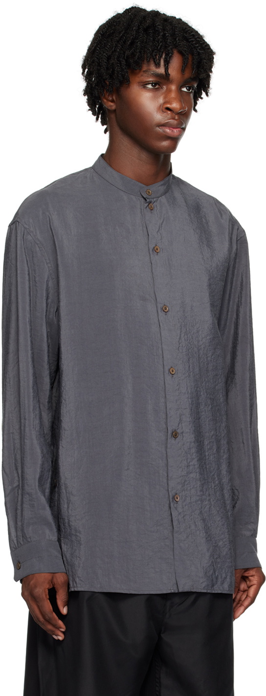 トップス 22SS LEMAIRE ADJUSTABLE TWISTED SHIRT Lemaire - Straight Collar Twisted Shirt in Dark Espresso – Stoy