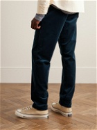 Aspesi - Straight-Leg Cotton-Velvet Trousers - Blue