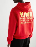 Y,IWO - Printed Cotton-Jersey Hoodie - Red