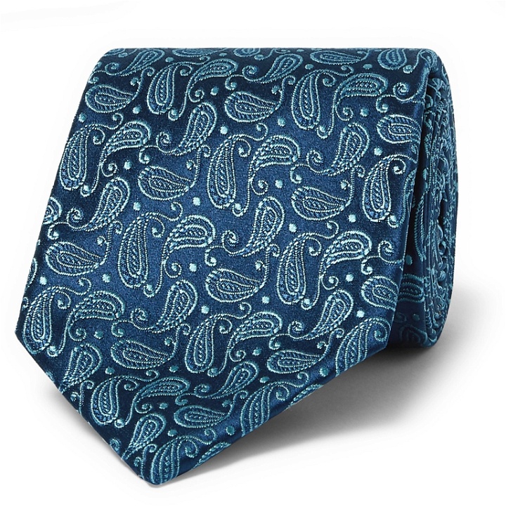 Photo: Charvet - 8.5cm Paisley Silk-Jacquard Tie - Blue