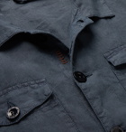 Altea - Embroidered Linen Overshirt - Blue