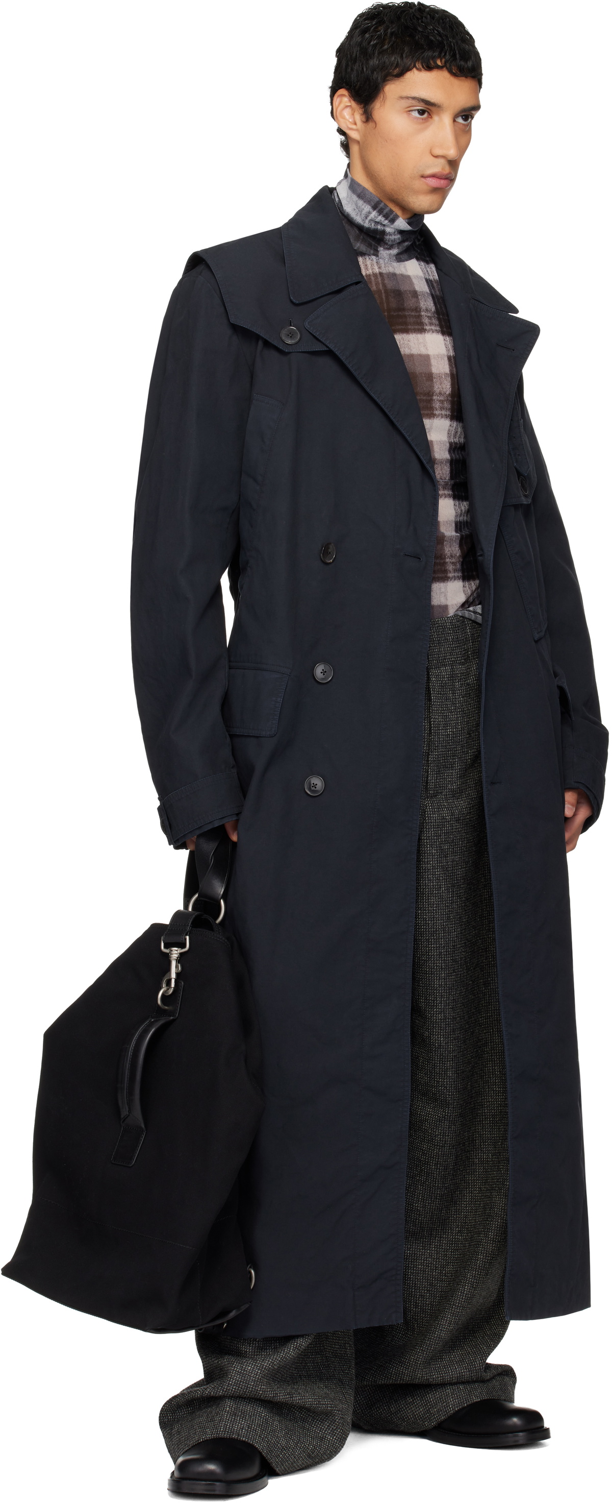 Dries Van Noten Black Adjustable Canvas Backpack
