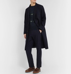 Blue Blue Japan - Oversized Melton Wool Overcoat - Blue