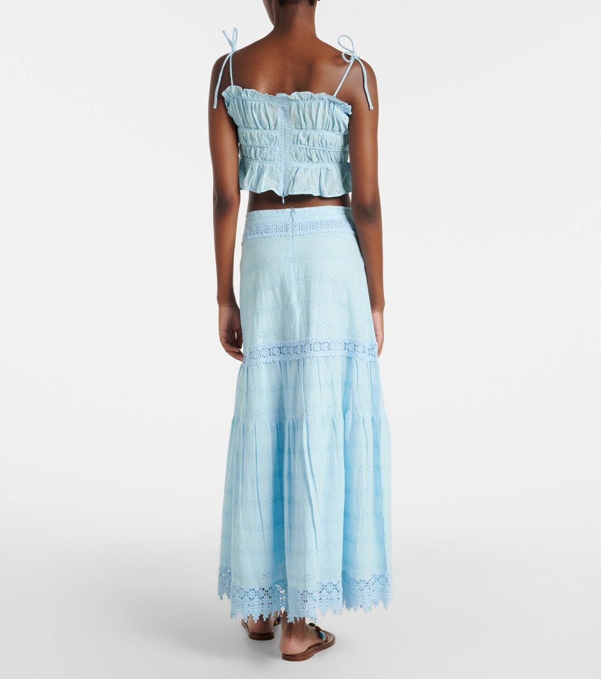 Melissa Odabash Alessia broderie anglaise cotton maxi skirt