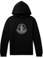 Moncler - Logo-Appliquéd Printed Cotton-Jersey Hoodie - Black