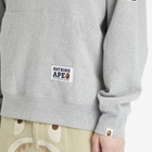 A Bathing Ape Men's Baseball Logo Relaxed Fit Pullover Hoodie in Grey