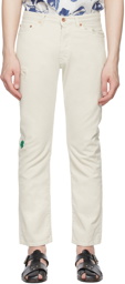 PRESIDENT's Off-White Embroidered Jeans
