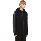 Burberry Black Logo Tape Zip-Up Hoodie