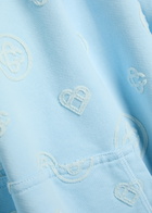 Casablanca Monogram Hooded Cotton Sweatshirt Light Blue