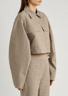 Clea Massimo Checked Cotton-blend Jacket Beige