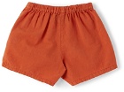 Bobo Choses Baby Orange Sniffy Dog Patch Shorts