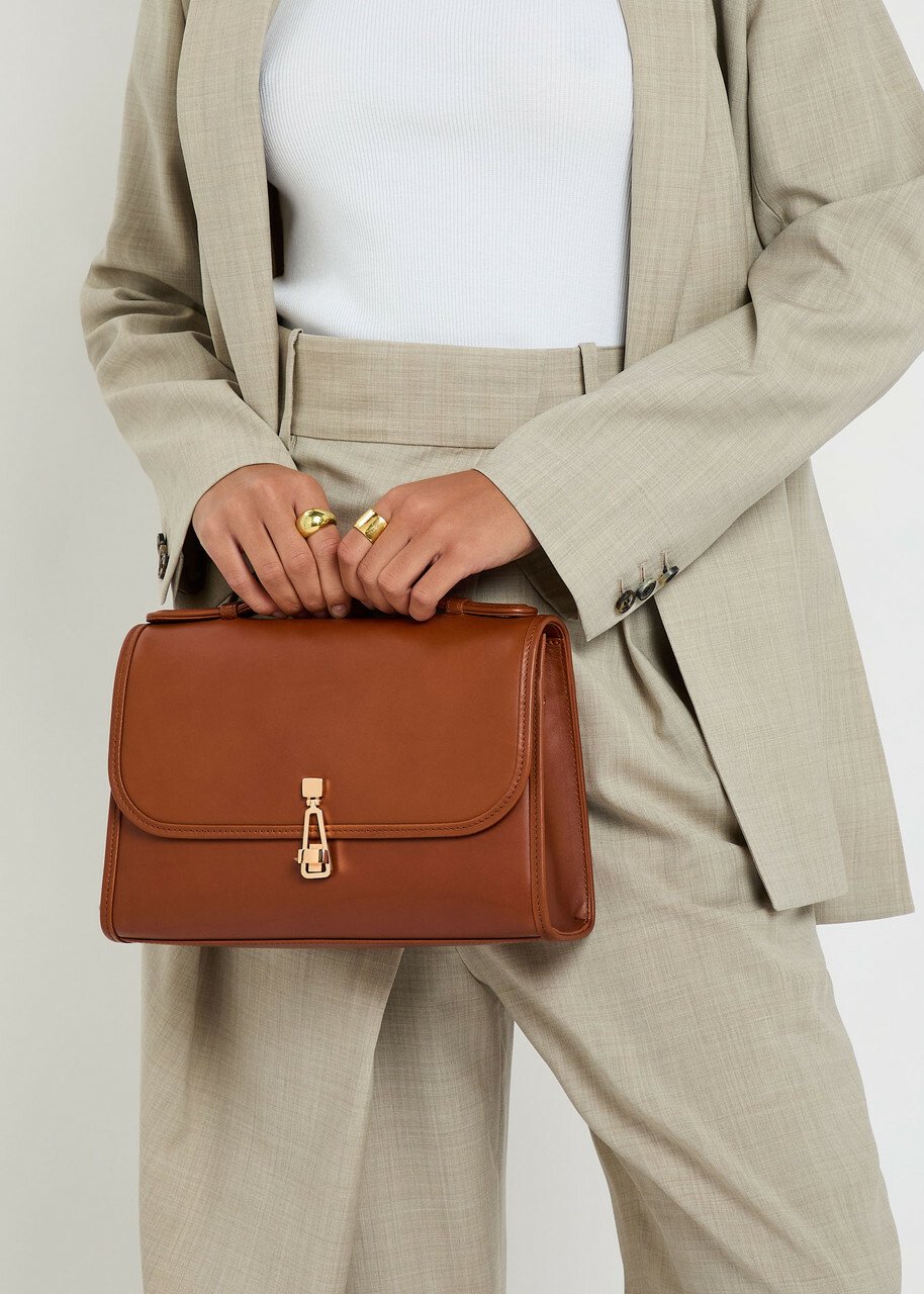 Gabriela Hearst Leonora Medium Leather top Handle bag - Tan - One Size