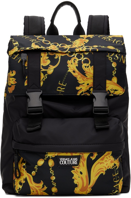 Photo: Versace Jeans Couture Black & Gold Iconic Backpack