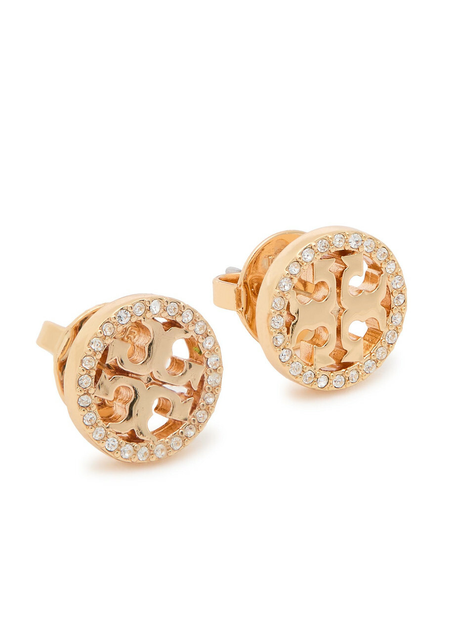 Tory Burch Icon Pavé 18kt Gold-plated Stud Earrings - One Size