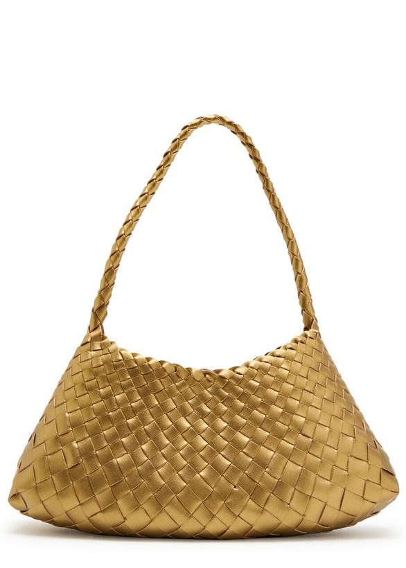 Photo: Dragon Diffusion Rosanna Woven Leather Shoulder bag - Gold - One Size