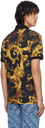 Versace Jeans Couture Black Watercolor Couture Polo