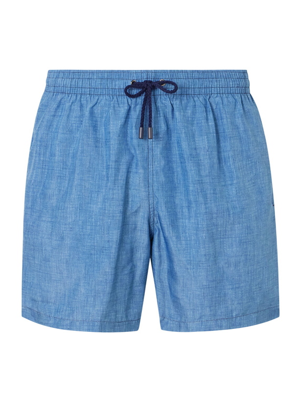 Photo: Canali - Straight-Leg Mid-Length Swim Shorts - Blue