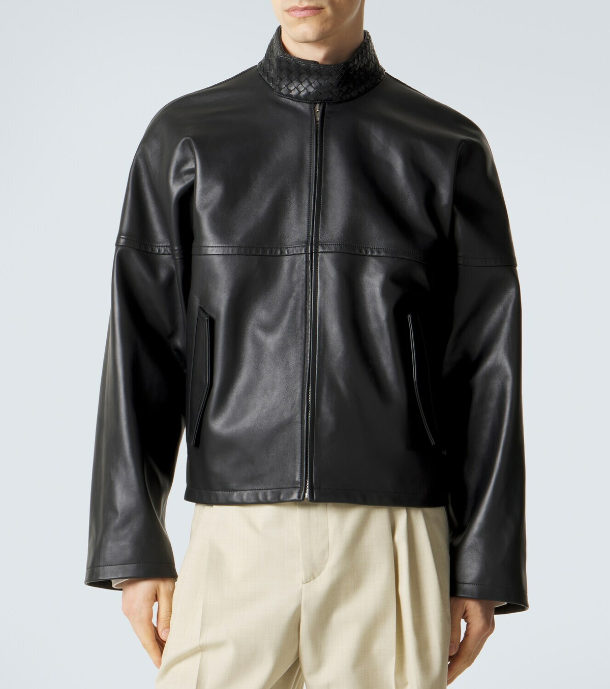 Bottega Veneta Intrecciato leather blouson jacket