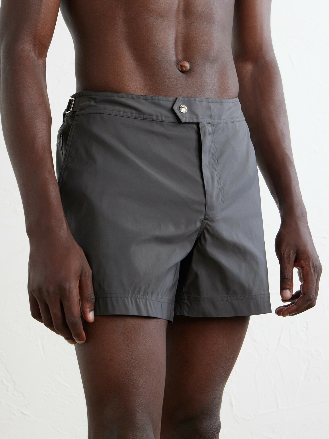 TOM FORD - Straight-Leg Mid-Length Swim Shorts - Gray