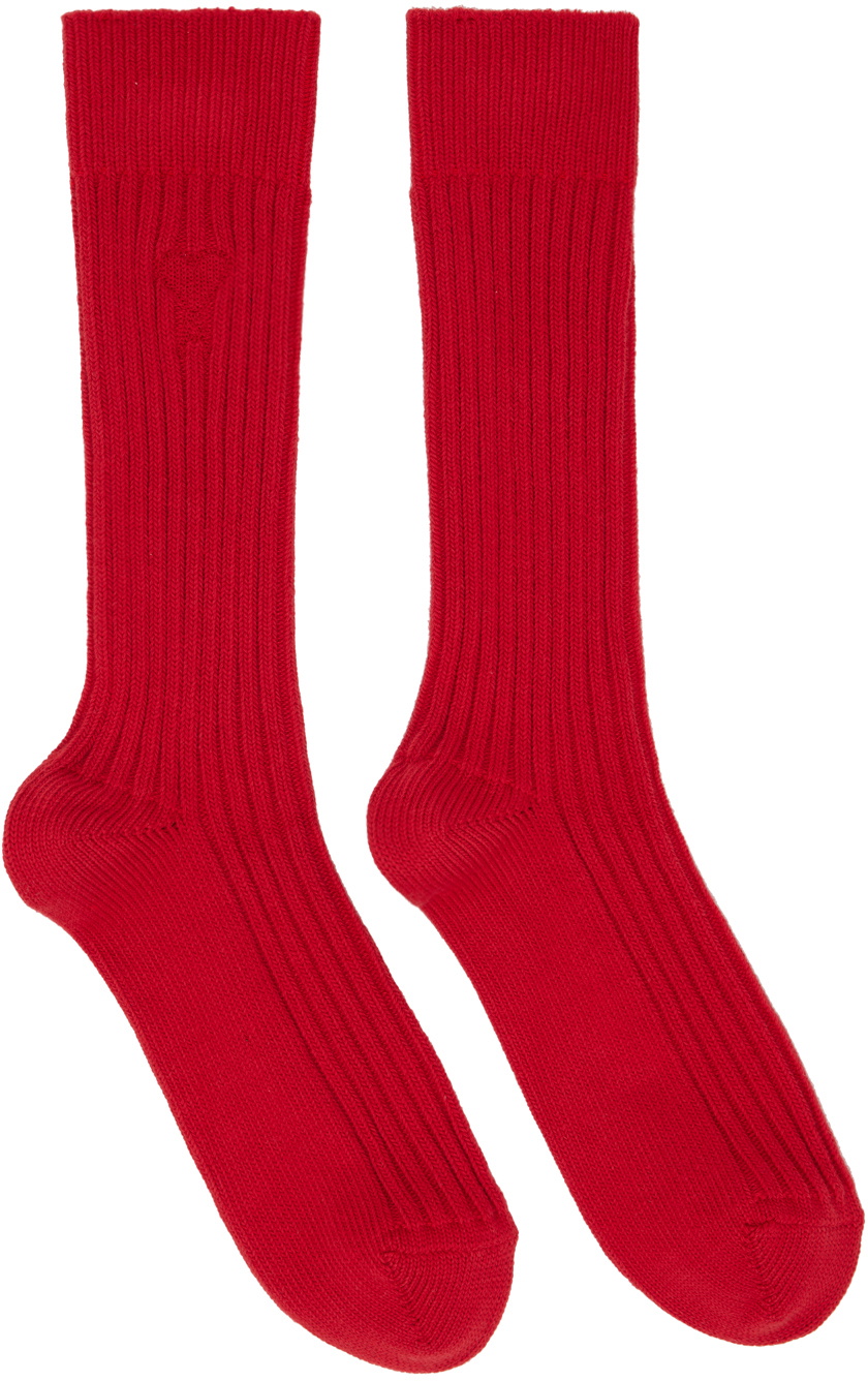 AMI Paris Three-Pack Multicolor Ami de Cœur Socks AMI