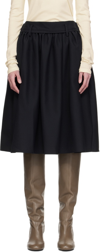Photo: Fax Copy Express Black Puffy Midi Skirt