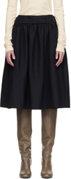 Fax Copy Express Black Puffy Midi Skirt