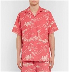 Desmond & Dempsey - Printed Cotton Pyjama Shirt - Men - Crimson