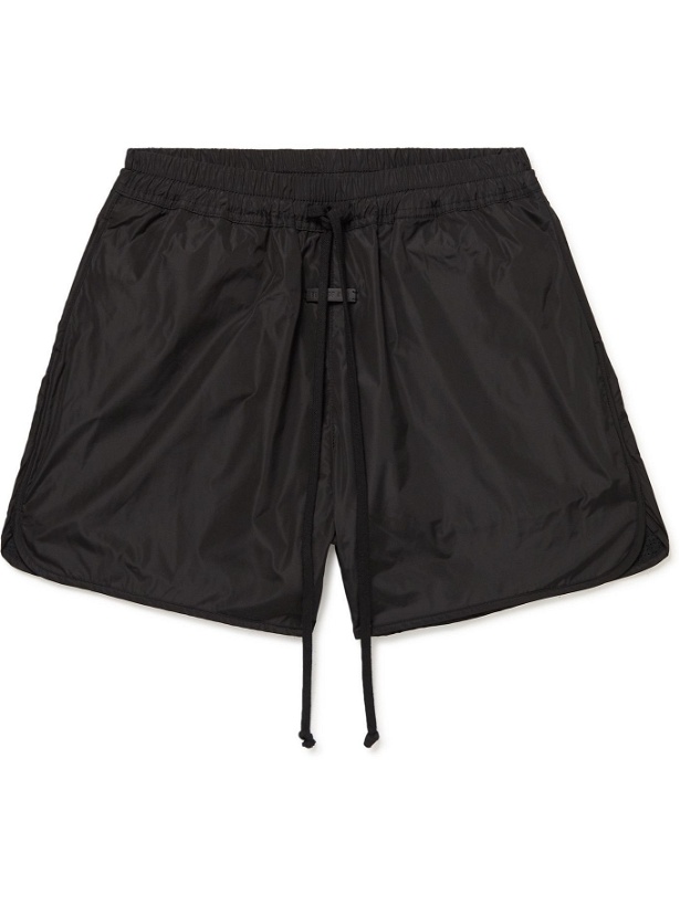 Photo: Fear of God - Wide-Leg Logo-Appliquéd Nylon Drawstring Shorts - Black