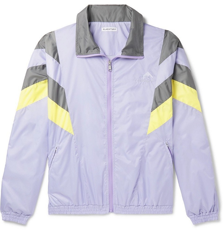 Photo: Flagstuff - Logo-Embroidered Tech-Shell Track Jacket - Purple