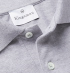 Kingsman - Contrast-Tipped Cotton-Piqué Polo Shirt - Gray