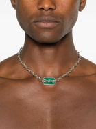 Stephen Webster Sterling Silver Inline Razer Tag Malachite Necklace