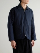 Kardo - Amardeep Embroidered Cotton-Herringbone Jacket - Blue