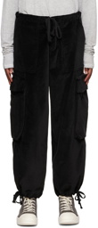 Greg Lauren Black Wide-Leg Cargo Pants