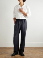 Saman Amel - Straight-Leg Wool DrawstringTrousers - Blue