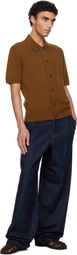 Tiger of Sweden Brown Araawen Merino Wool Knit Polo