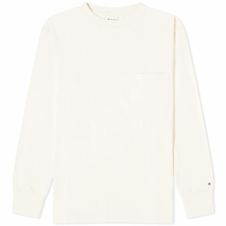 Photo: Snow Peak Women's Recycled Cotton Long Sleeve T-Shirt in Ecru