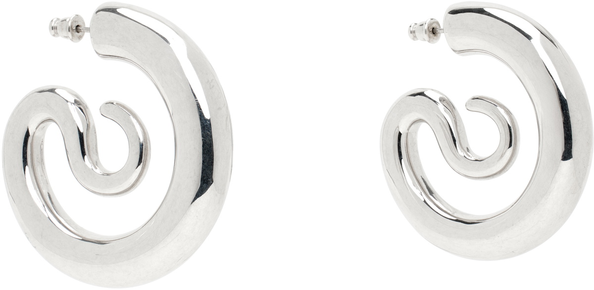 Panconesi Silver Serpent Hoops Medium Earrings