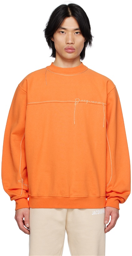 Photo: Jacquemus Orange Le Raphia 'Le Sweatshirt Fio' Sweatshirt
