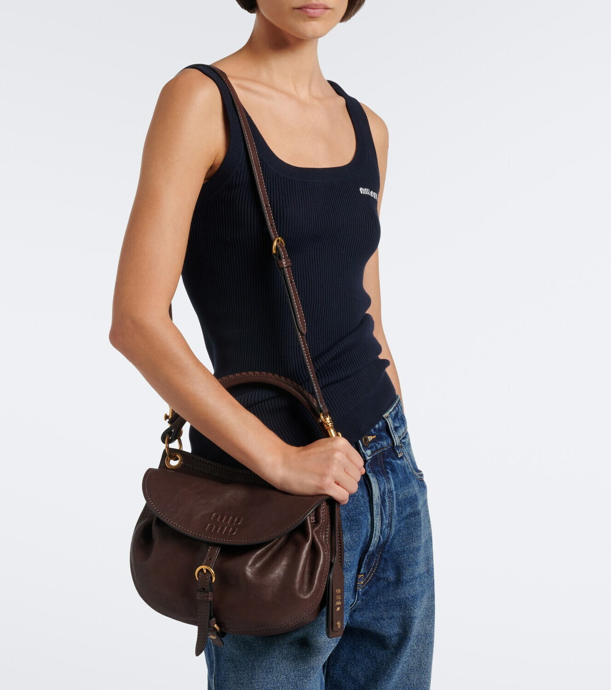 Miu Miu Rendez-vous leather shoulder bag