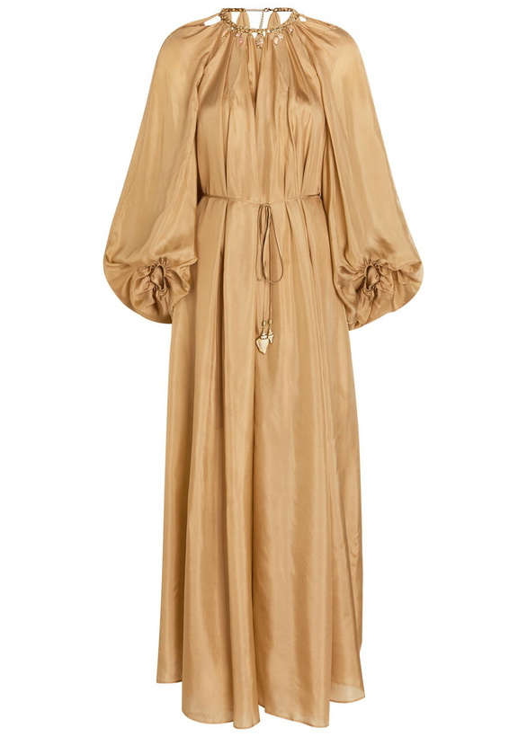 Photo: Zimmermann Mohon Charm-effect Silk Midi Dress Beige